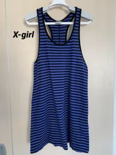 【訳アリ】X-girl エックスガール ボーダー タンクトップ レーサーバックのサムネイル