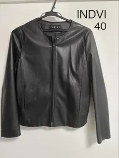 INDIVI ソフトラムレザージャケット　40のサムネイル