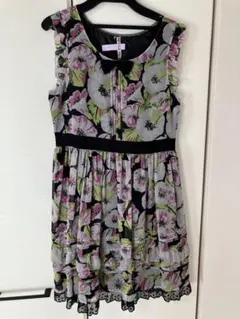 JILLSTUART フラワープリント ノースリーブ ミニワンピース M