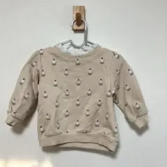 petit main カップケーキ柄フリル襟トレーナー 80cm