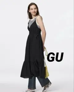 ★GU ワンピース　テクスチャーキャミソールワンピース S
