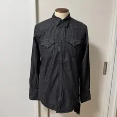 【新品同様】サイズ50 ディースクエアード デニム ウエスタン　シャツ ブラック