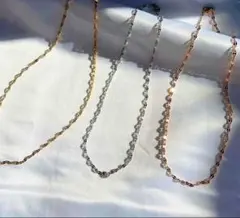 ゴールドシルバー サージカルステンレス 金アレ正規 ペタルチェーン 定番シンプル