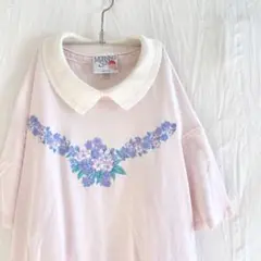 【90s vintage 古着】USA製 MORNING SUN リブ襟Tシャツ
