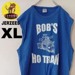 USA古着 JERZEES　ノースリーブXL　ブルーのサムネイル