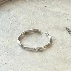 シルバー925ウェーブリング スタッキング サイズ調節可 再入荷なし