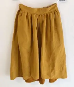 イエロー フレアスカート earth 春秋