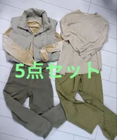 セット売り　コーデ売り　トップス３点　ボトムス２点　アイボリー　グリーン