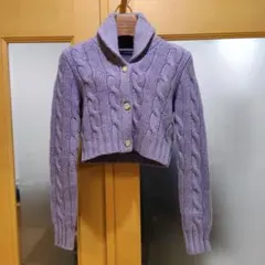 ラルフローレン 羊毛 カシミヤ ショールカラー カーディガン ケーブル