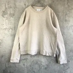 Y3572古着　トレーナー　スウェット　ベージュ　無地　90s Y2K