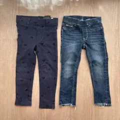 H&M◼️デニム、スエット2本セット、100cm