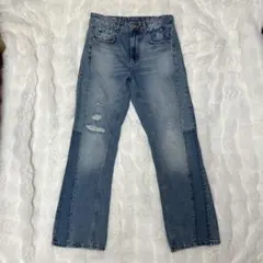 ZARA ザラ デニム パンツ ジーンズ フレア ダメージ加工 Y2K 90s