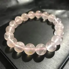 天然石　ピンクグレープフルーツ　ローズクォーツ　ブレスレット　11ミリ