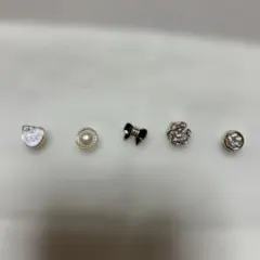 ピンバッジ、ブローチ、アクセサリーパーツ 5個セット