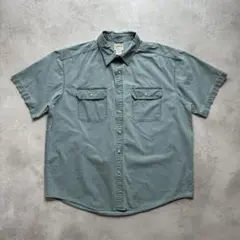 L.L.Bean 半袖ワークシャツ ボックスシルエット XL フェードグリーンのサムネイル