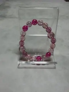 ピンク系ビーズブレスレット