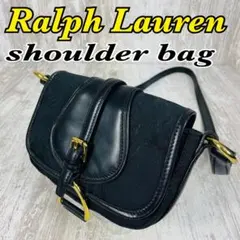 最終値下げ❗️美品　Ralph Laurenラルフローレン　黒　ショルダーバッグ 美品】 ローレンラルフローレン 2way ショルダーバッグ レザー