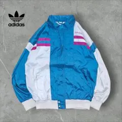 希少 90s adidas アディダス ナイロンジャケット メッシュ フード付き