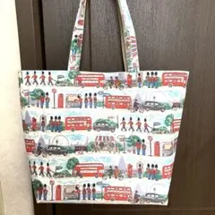 637) ハンドメイド ラミネートバッグ 肩掛けバッグ　L サイズ⭐︎ ロンドン