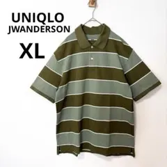 美品 UNIQLO JWA メンズ XL ドライカノコボーダーポロシャツ 半袖