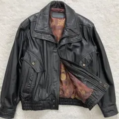 【VINTAGE】フライトジャケット　A-2　短丈　牛革　中綿　黒　サイズM