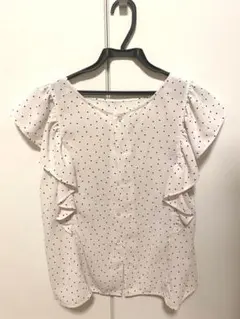【美品】ROPÉ PICNIC フリル ブラウス 白 ドット 38サイズ