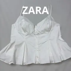 ZARA ぺプラムキャミトップス ホワイトのサムネイル