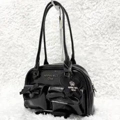 【極美品】ANNA SUI アナスイ y2kショルダーバッグ 黒 ダブルポケット