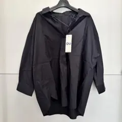ジーユー スキッパーシャツ 7分袖 新品 M 紺のサムネイル