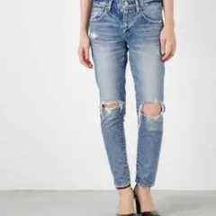 新品同様！！moussy クラッシュジーンズ