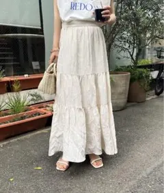 新品【Discoat】サテンワッシャーボリュームティアードスカート