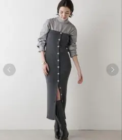 Whim Gazette(ウィム ガゼット) ウールリブ2wayワンピース