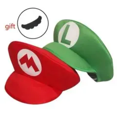 マリオ ルイージ コスプレ 帽子 赤緑 キャップ ハロウィン パーティー　4個