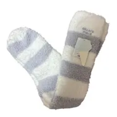 ⚠️最終価格⚠️【新品未使用】ジェラートピケ　ブルー✖️ホワイトボーダーロングソックス