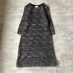 Courreges クレージュ　ワンピース　ニット　ブラック　ラメ　ツイードのサムネイル