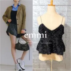 葡*萄様 【新品】emmi◇エミ《2025》フェザーラメニットビスチェ　黒のサムネイル