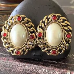 Vintage 大振り　マベパール　ヴィンテージ イヤリング