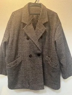 Ada.ブラウン チェック柄 ジャケットコート