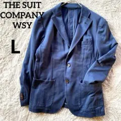 スーツカンパニー　WSYメンズ　テーラードジャケット　L ネイビー　麻混