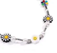 デイジー スマイル 太陽の花 真珠のネックレス ヒップホップ #C46-O