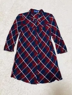 バーバリーブルーレーベル　ノバチェック　チュニック　ブラウス　レーヨン　ホース