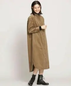 nano・universeコーデュロイ シャツワンピース