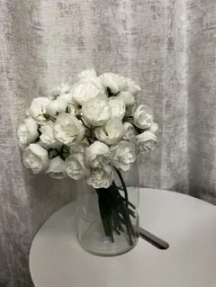 ホワイト 造花 ラウンドブーケ