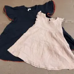 女の子　半袖ワンピース2点セット