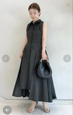 SNIDEL】バックリボン ノースリイレヘムシャツワンピ ブラウン - メルカリ