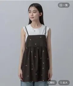 新品 グローバルワーク フラワー刺繍キャミチュニックのサムネイル