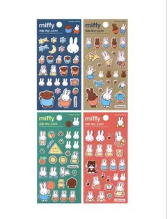 韓国 Miffy ミッフィー ぷっくりステッカー シール4枚＋ランダムオマケ1点