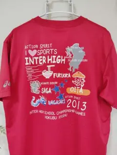 アシックス 2013 北部九州インターハイ Tシャツ 福岡 佐賀 大分 長崎 赤のサムネイル