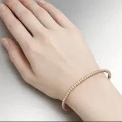 スワロフスキー風 ローズゴールド テニスブレスレット CZダイヤ4mm 最高級