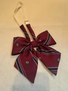 East Boy バーガンディ ストライプ リボンタイ